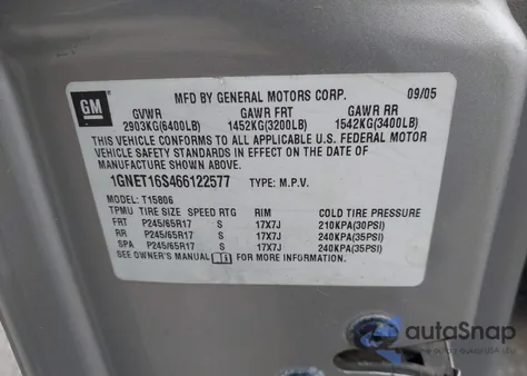 2006 Chevrolet Trailblazer Ext Ls from USA, damaged, VIN 1GNET16S466122577